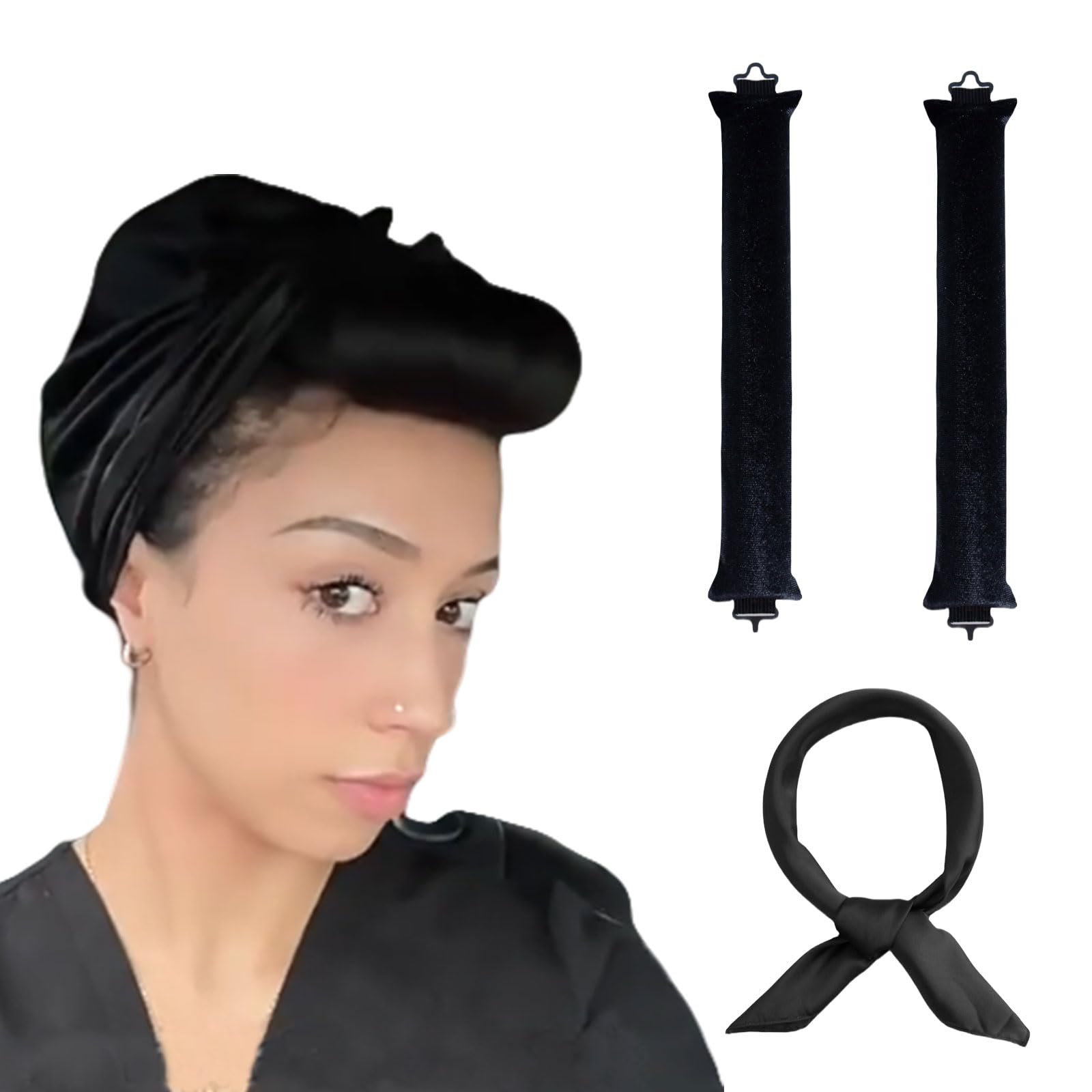 Kotkiddy Rizos sin calor, rizadores de pelo, rizos sin calor, rizadores de pelo durante la noche, kit de peinado con cinta sin calor, rizador de pelo largo sin calor
