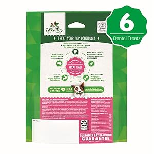 Greenies Puppy Regular Size Natural Dental Dog Treats, 6 oz. Pack (6 Treats) Greenies Puppy Regular Size Natural Dental Dog Treats 6 oz Pack 6 Treats