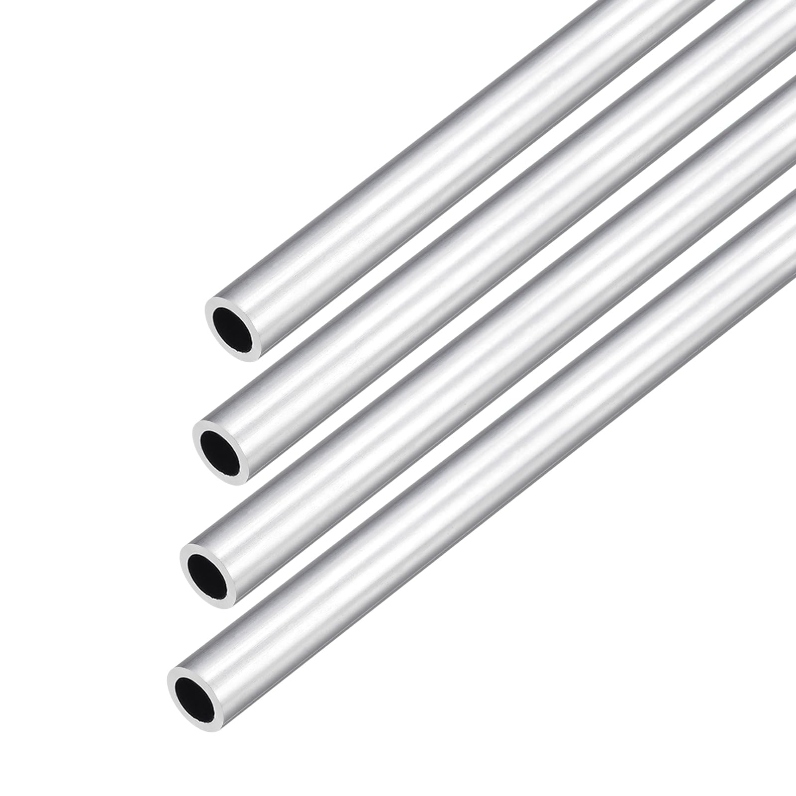 DMiotech 4-pak (8 mm śr. x 5 mm ID) 6063 aluminiowa okrągła rura o długości 300 mm przemysłowe metalowe rury do budowy ram maszyn projekty DIY