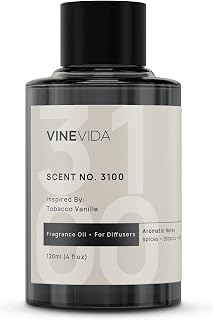 VINEVIDA [4 Fl Oz] Scent NO. 3100 Fragrance Oil for Cold Air Diffusers, Aromatic Notes of Spices Tobacco Vanilla, Essential Oils for Diffuser Oil Refill & Air Freshener Room Spray