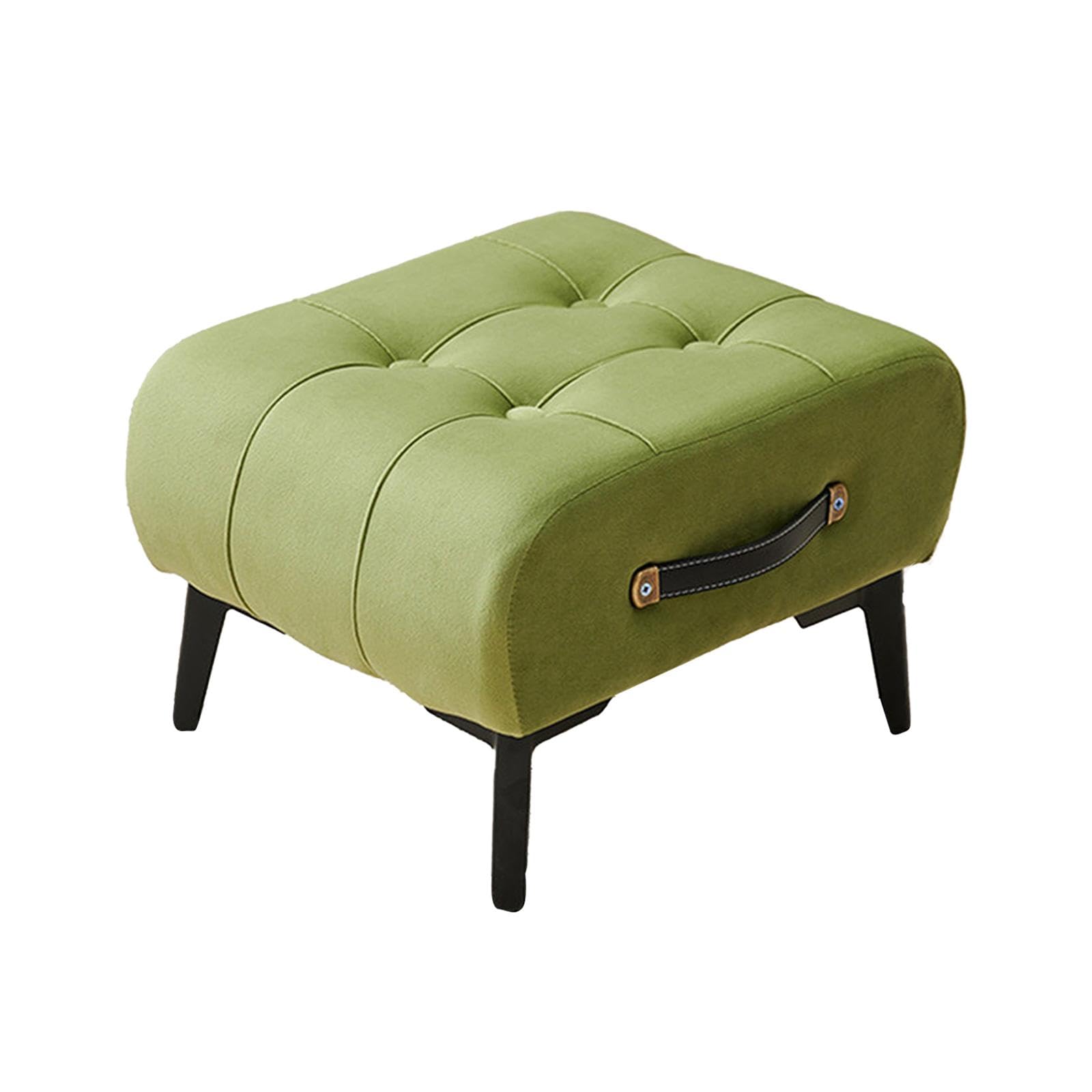 Repose-Pieds Ottoman en Daim Vert - Pouf Salon et Chambre