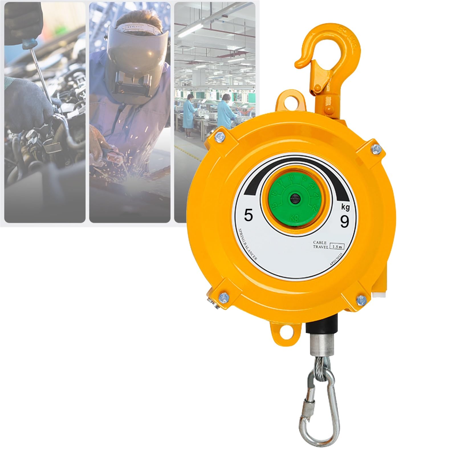HYQOUKLR Telescopic Spring Balancer, Spring Balancer Self Locking Adjustable Weight Capacity 5-30kg For Tool Hanging(5-9kg)