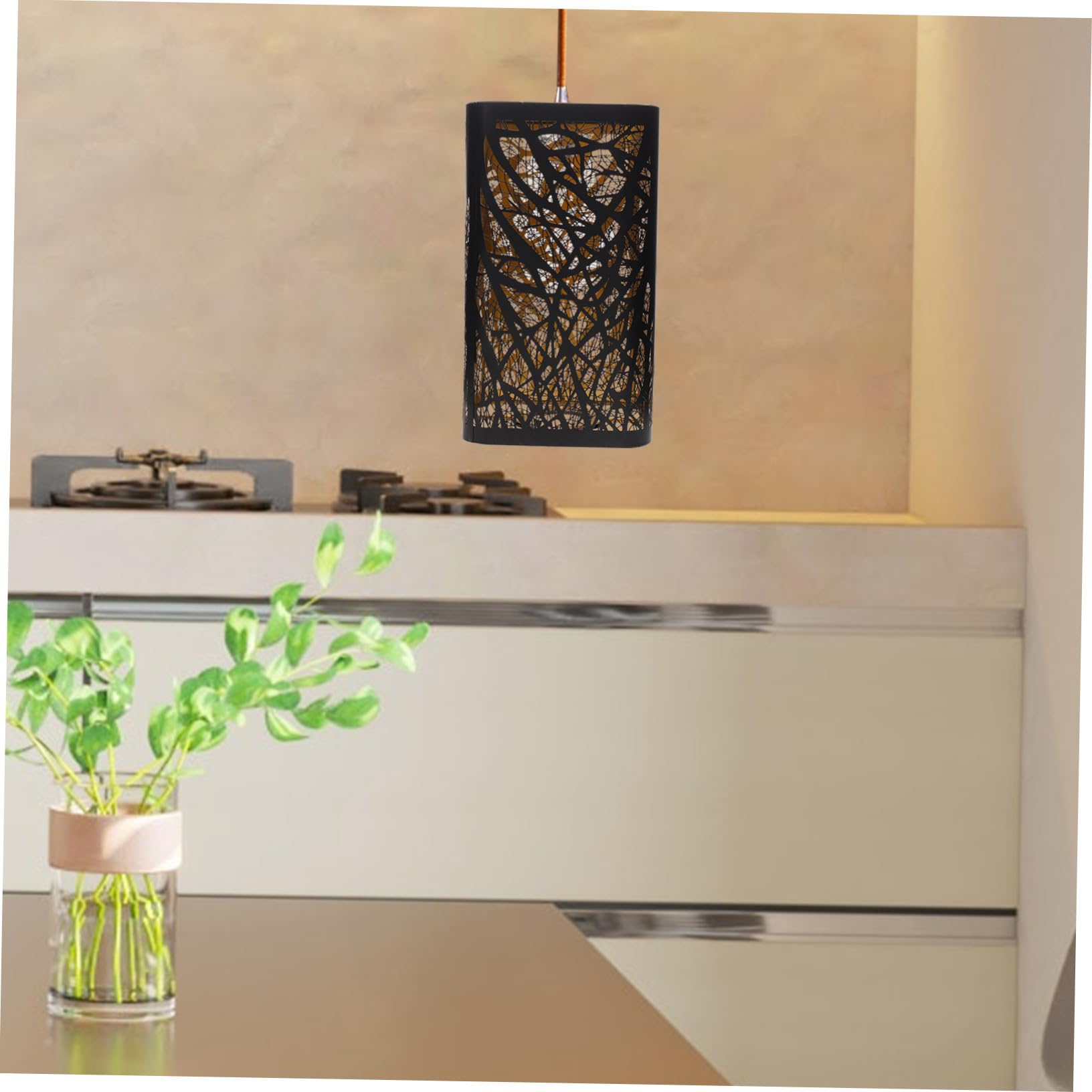 Hemobllo 2 piezas Lámpara de Mesa con Pantalla de Hierro Forjado Diseño Hueco y Cuadrado de Pantalla para Lámpara de Escritorio Fácil Instalación y Durabilidad