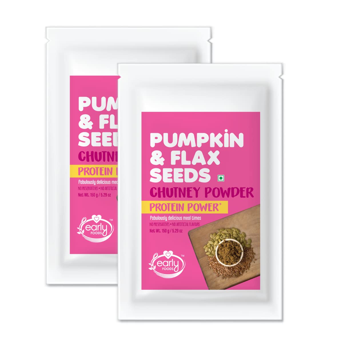 Early Foods - Pack of 2 Pumpkin Seeds and Flax Seeds Chutney Powder | Instant Chutney Podi | Idli Dosa Chutney Podi 150g (B0C3ZWS5T9) Amazon Price History, Amazon Price Tracker