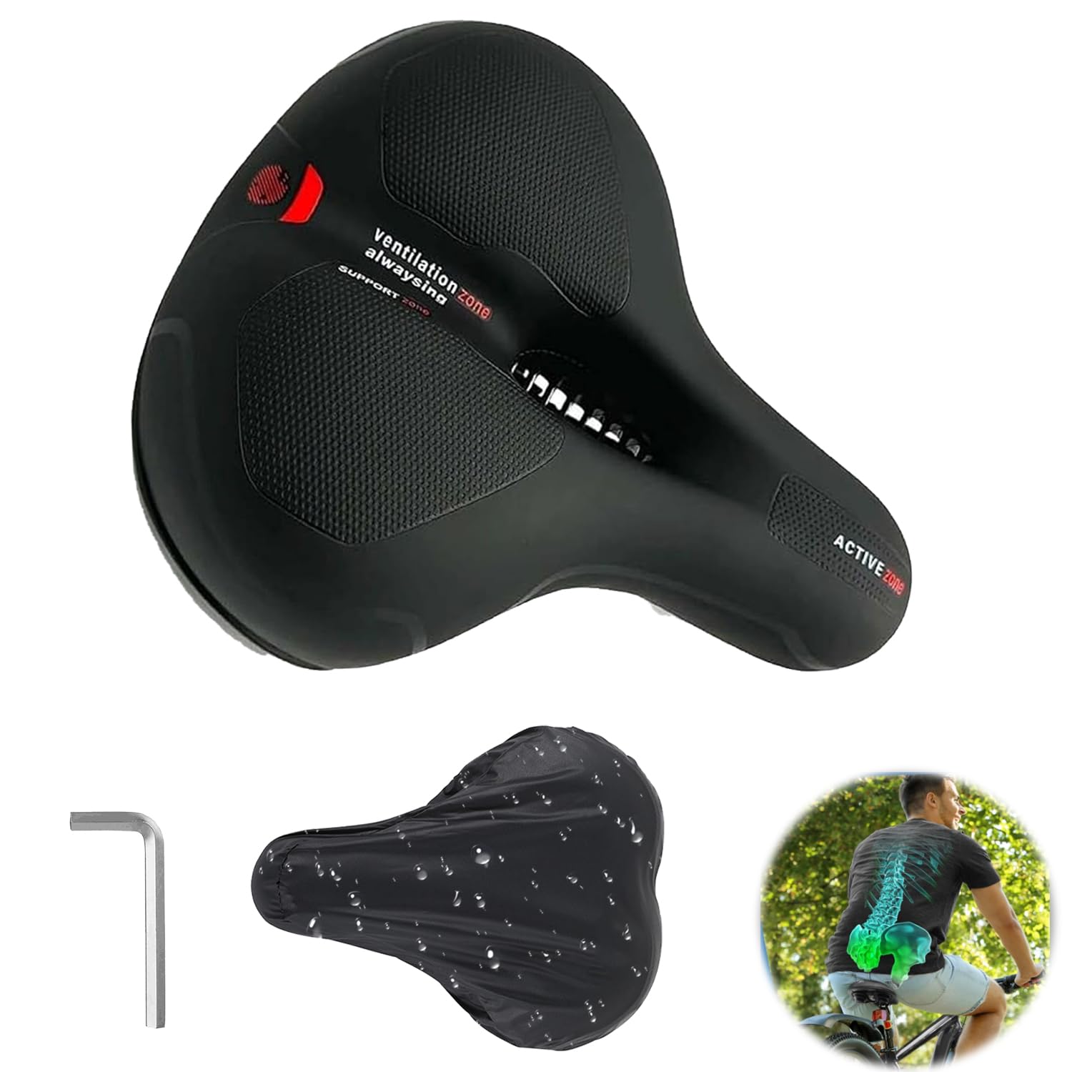 Sella Ergonomica Mtb Sella Bici Memory Foam 25x21cm Sella