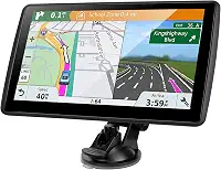 Navegador GPS para carro, caminhão, trailer, mapas de 2025, tela sensível ao toque de 7 polegadas com orientação de voz, limite de velocidade e alertas de câmera de luz vermelha (GPS com 1 carregador)