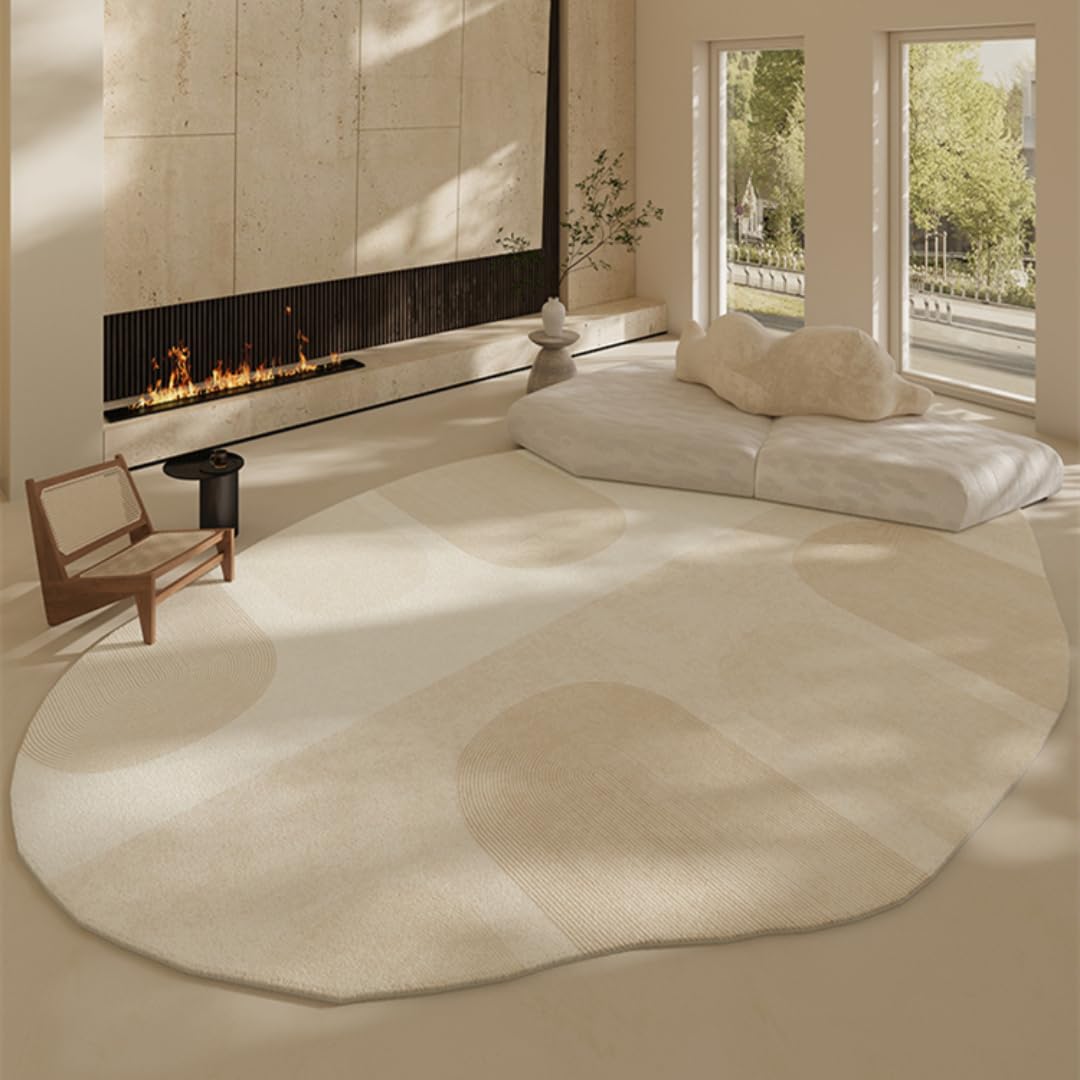 Tapis de sol épais crème pour décoration de chambre à coucher