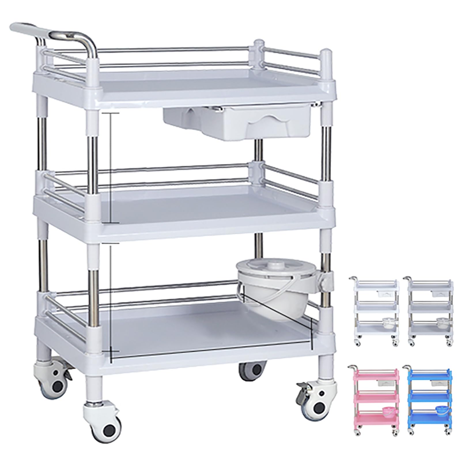 Amazon.co.jp: 医療用ワゴン 回診車 サービスカート収納 医療用ワゴン