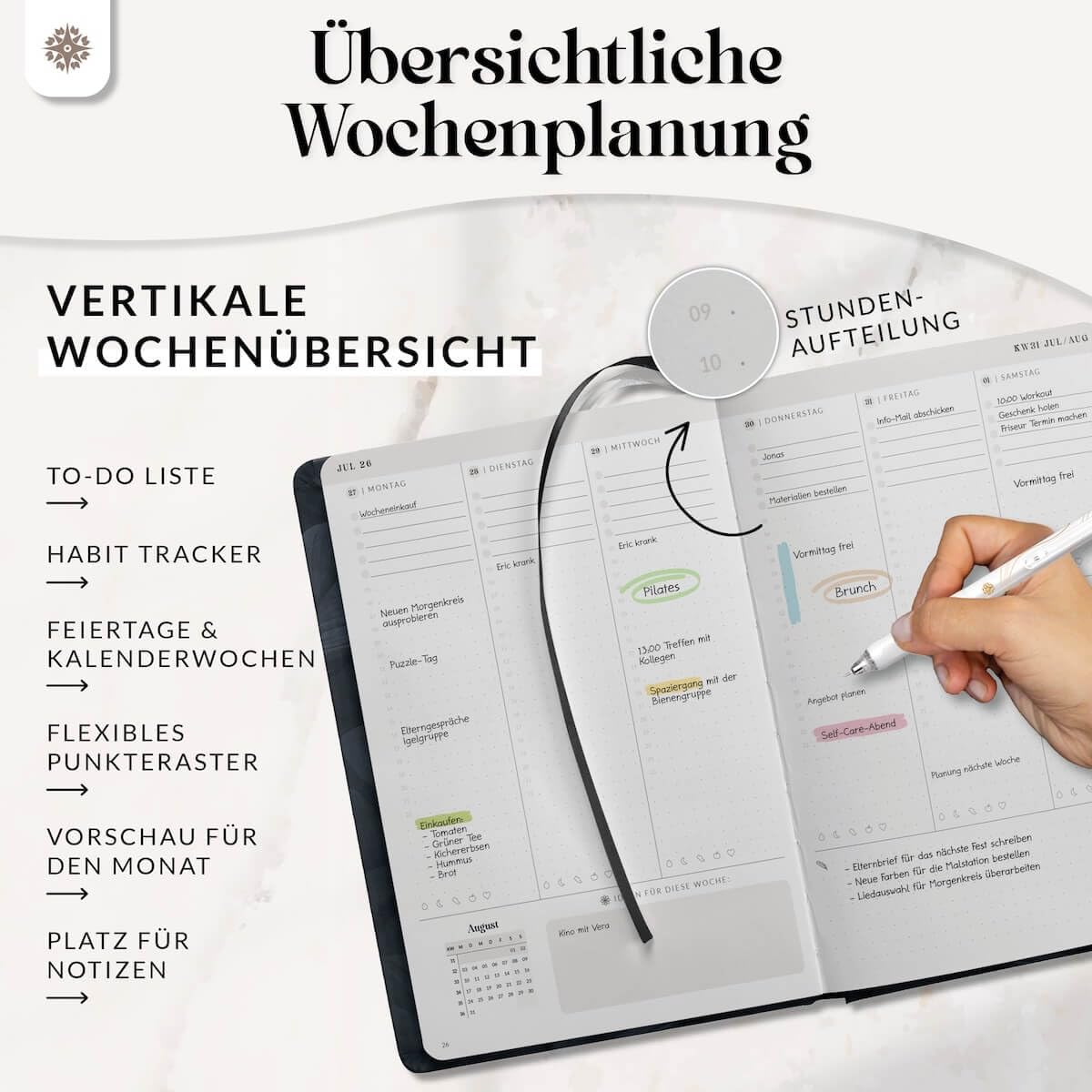 Lebenskompass® Kita Planer 2026/2027 NIGHTLEAF - Erzieher Kalender 26/27 A5+ mit Wochen- & Monatsübersicht, Dienst- & Urlaubsplanung, Achtsamkeitsimpulsen