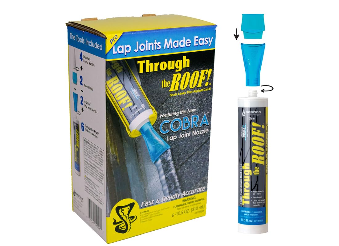Sashco Sealants 14026 Cobra Through The Roof! Lap Joint System - Including 6 cartridges of Through The Roof - Quantity 1