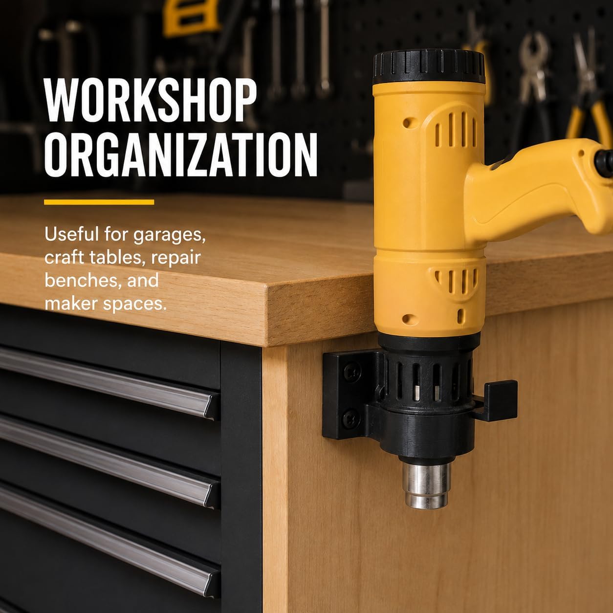 SplashNColor Wall Mount Bracket Compatible with SEEKONE – Hot Air Tool Holder | 1500W 1800W Vertical Storage Dock | Hands-Free Workbench Organizer Station image 5