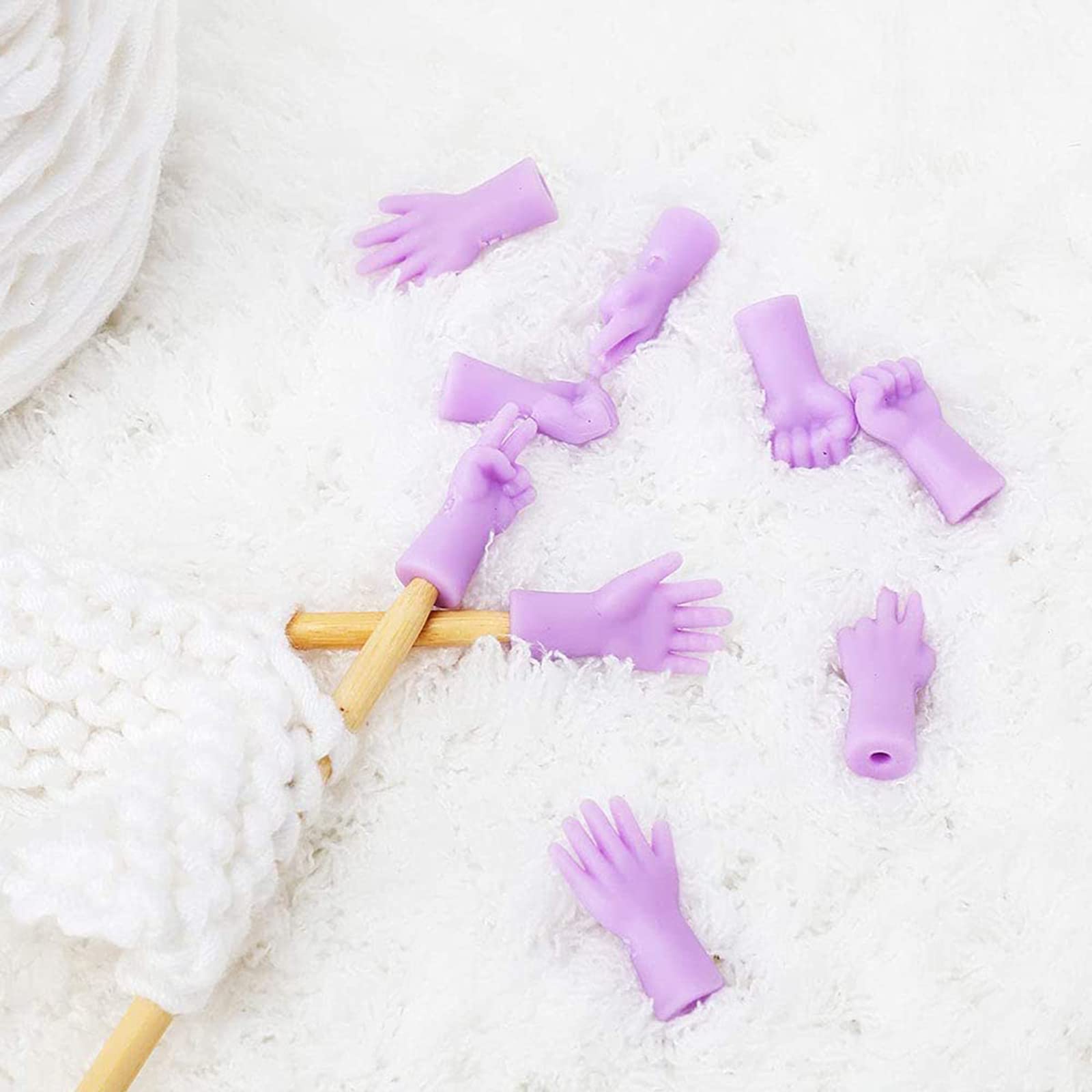 50 Pezzi Protezioni Per Ferri Da Maglia - Cappucci In Silicone Per Evitare Che I Punti Scivolino