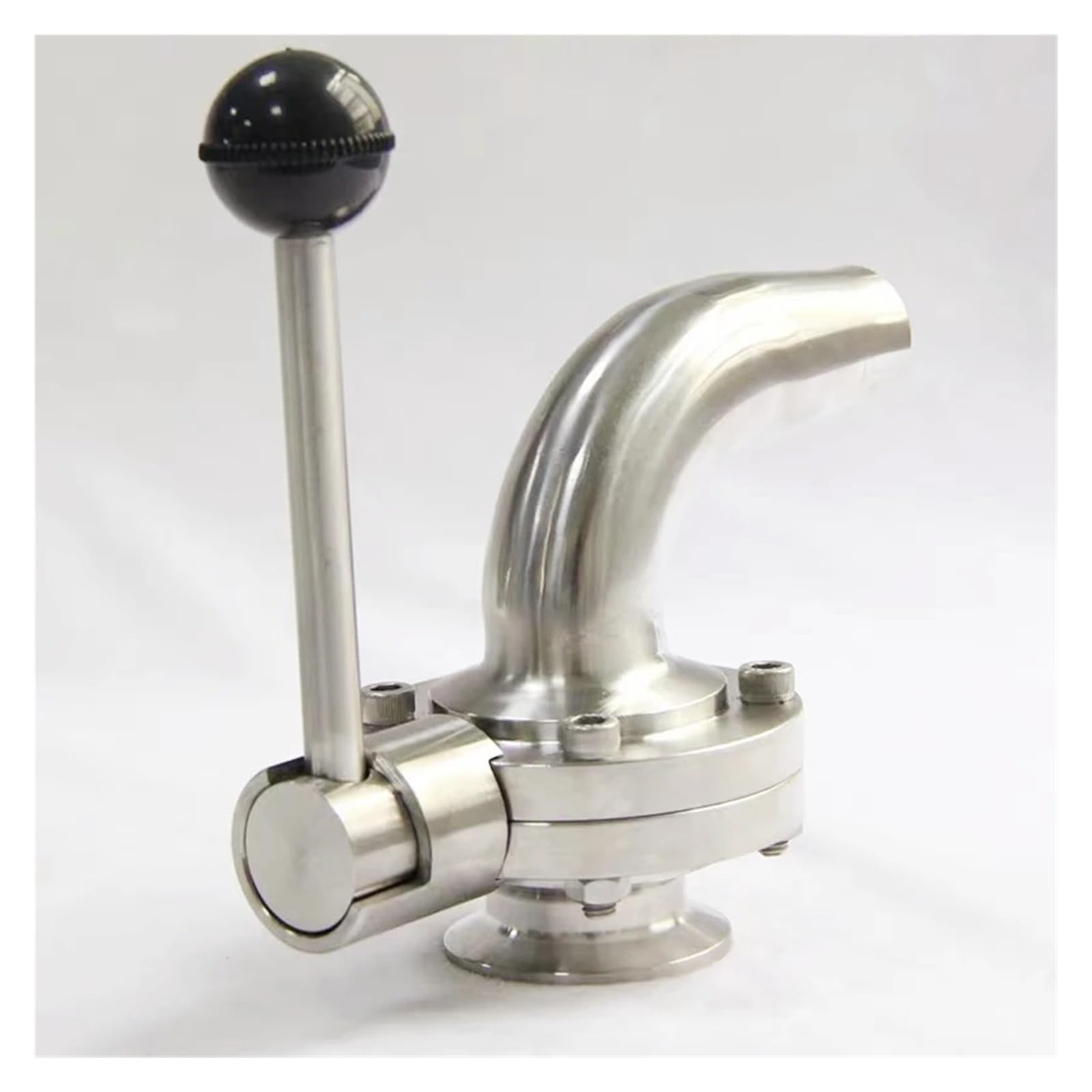 Válvula sanitaria de acero inoxidable SS304, 19mm-51mm, un lado, 1,5 ", 2", triple abrazadera, codo, válvula mariposa, cerveza casera, producto lácteo,Evita fugas(51mm)