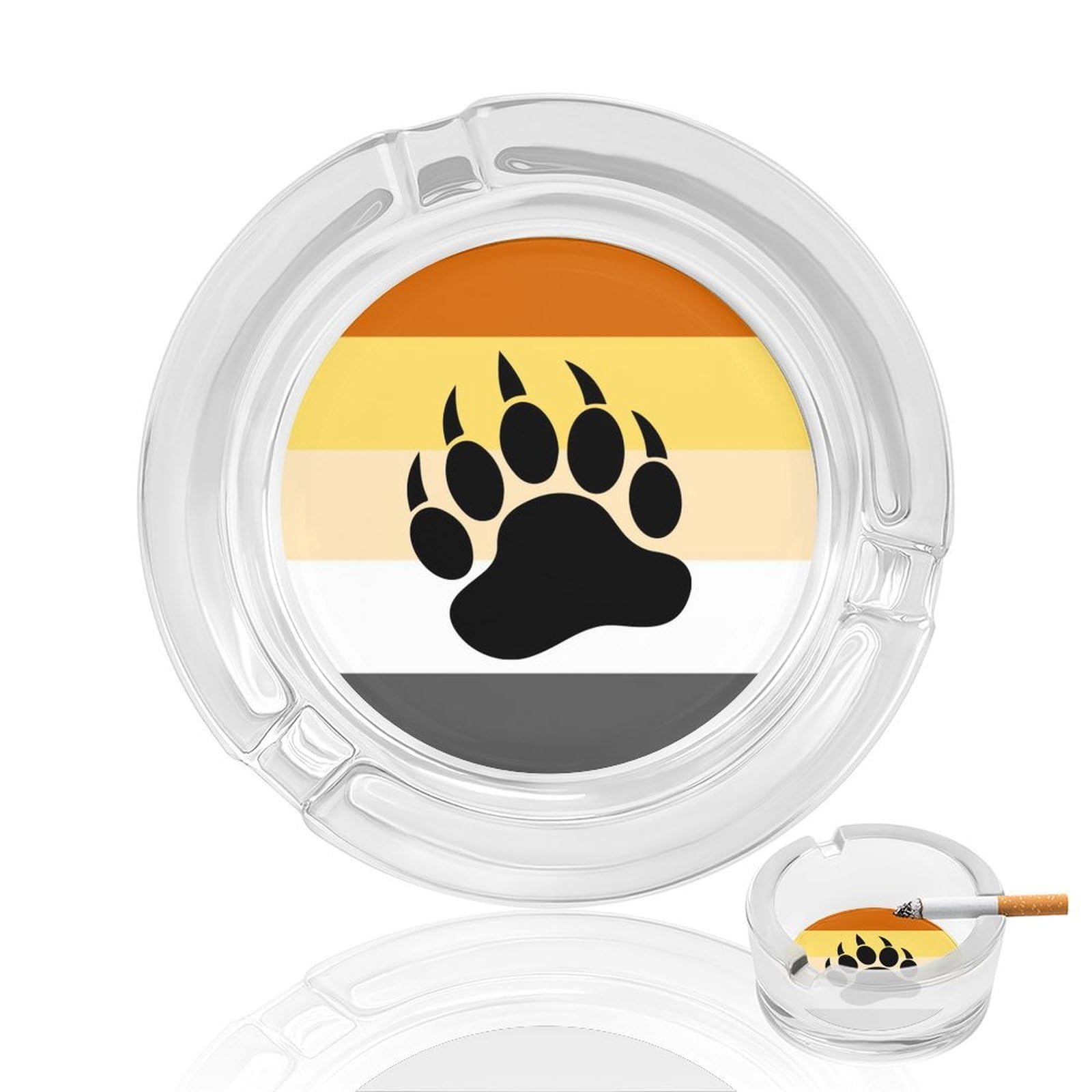 Nclqvjxzkhw Style Gay Bear Glass Ashtray Round Ash Tray Smoking Trays For Home Garden Outdoor
