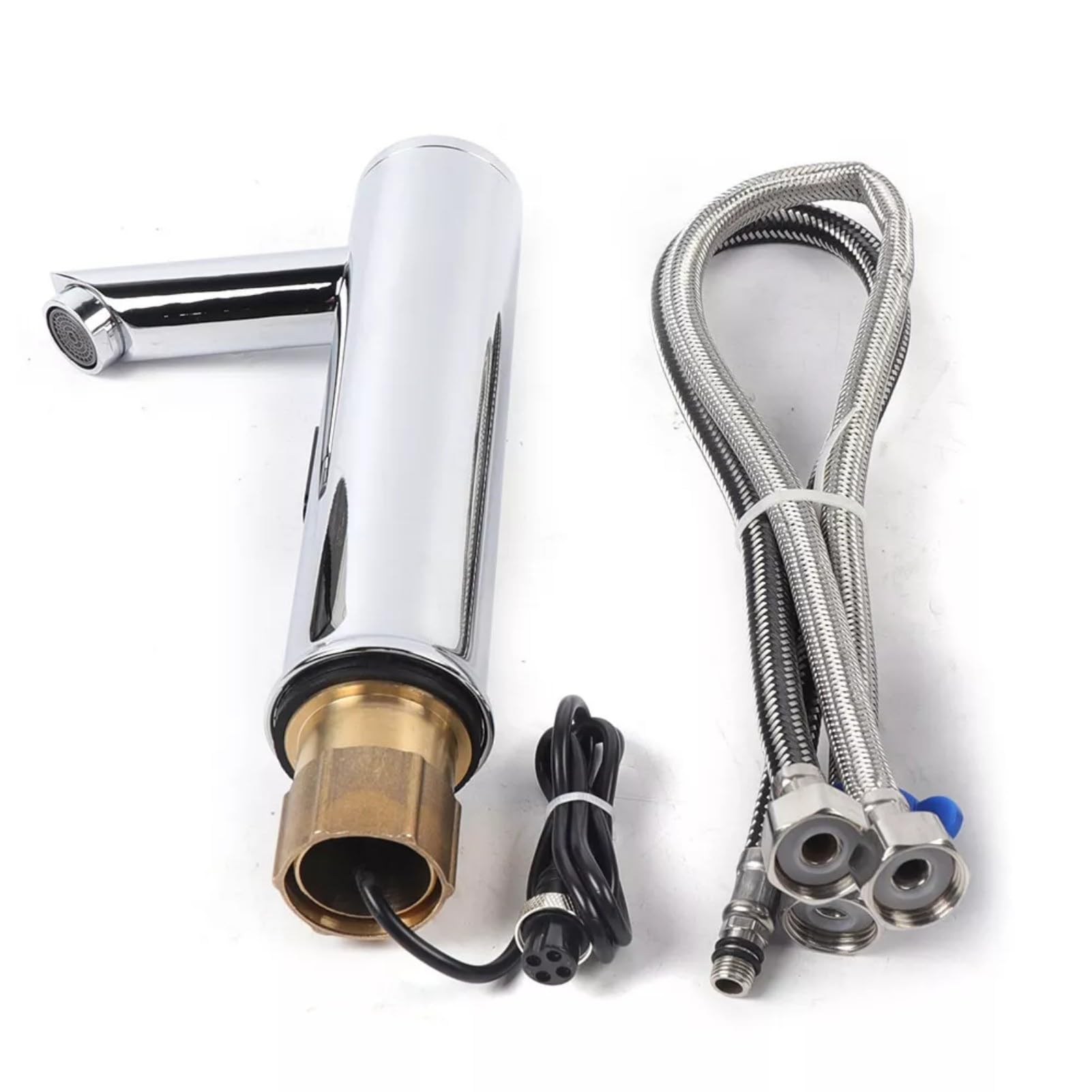 Grifo de cocina con sensor por infrarrojos, automático, sin contacto, grifo de baño, grifo de inducción, grifo de lavabo, funciona con pilas, para baños, hoteles, cocinas (20 cm)
