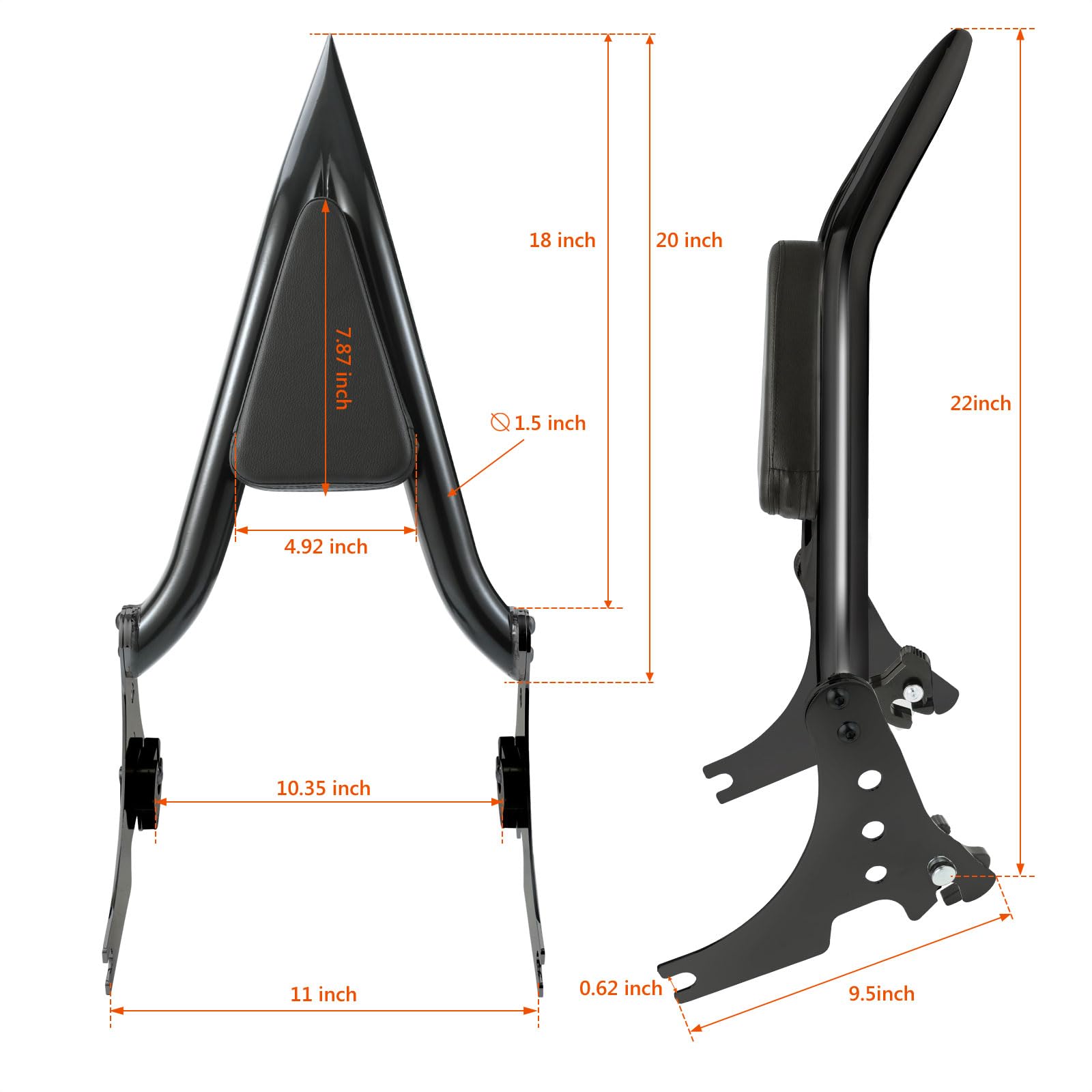 Amazon | 取り外し可能なシーシーバー助手席リアバックレスト ハーレー