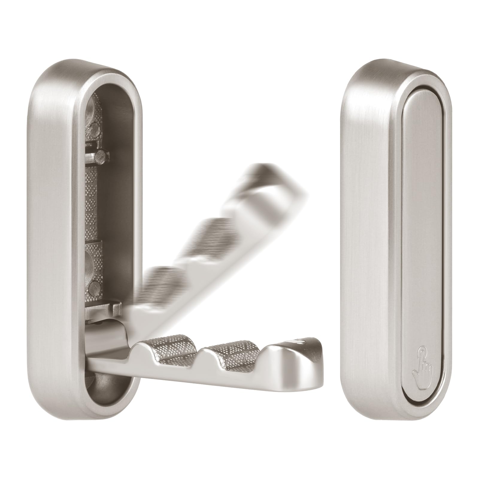 Flintronic 2 sztuki składane aluminiowe wieszaki na ubrania, składane haczyki na płaszcz, samoprzylepne haczyki ścienne drzwi, do wieszania płaszczy, szalików, portfeli i