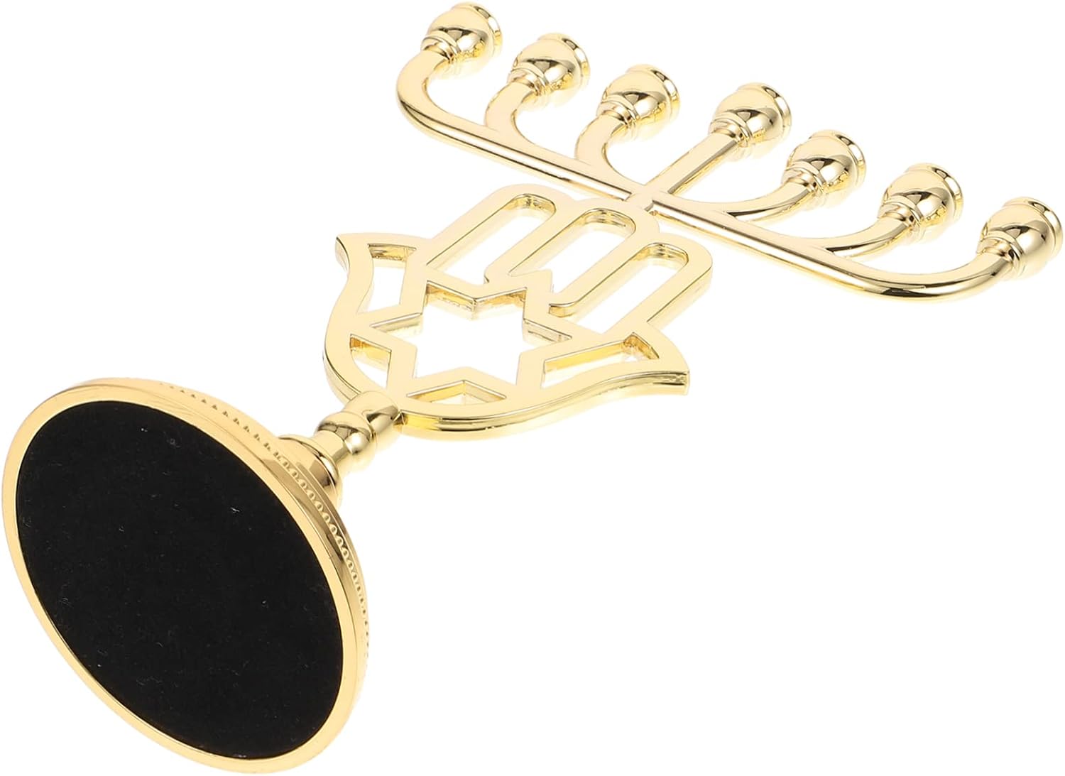 ERINGOGO Gold Menorah Branch Candlestick Holder for Chanukah Decorations Decor for Banquets Parties and Dinners Sturdy and Polished Zinc Alloy Design
