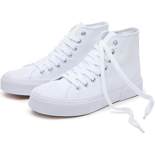 hash bubbie Unisex Fashion High top Sneakers Womens Classic High Tops Canvas Shoes Casual Tennis Shoes for Men