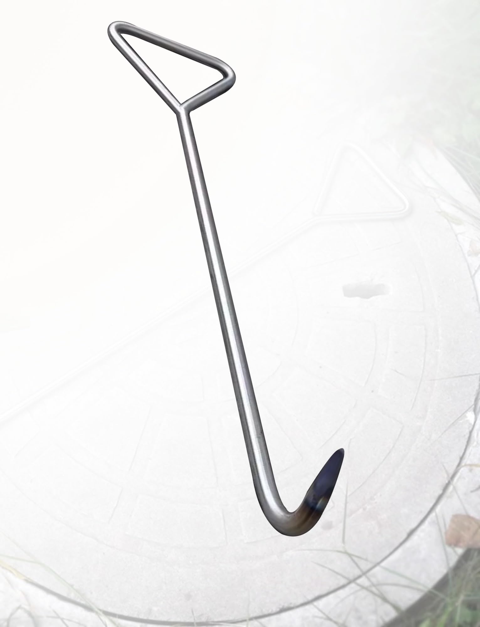 Schwerlast-Abflussrost, Hebewerkzeug, Schachtabdeckung, Hakenöffner für Abfall und hängendes Fleisch (B10 mm, 60 cm), unverzichtbares Sanitär- und Grillzubehör