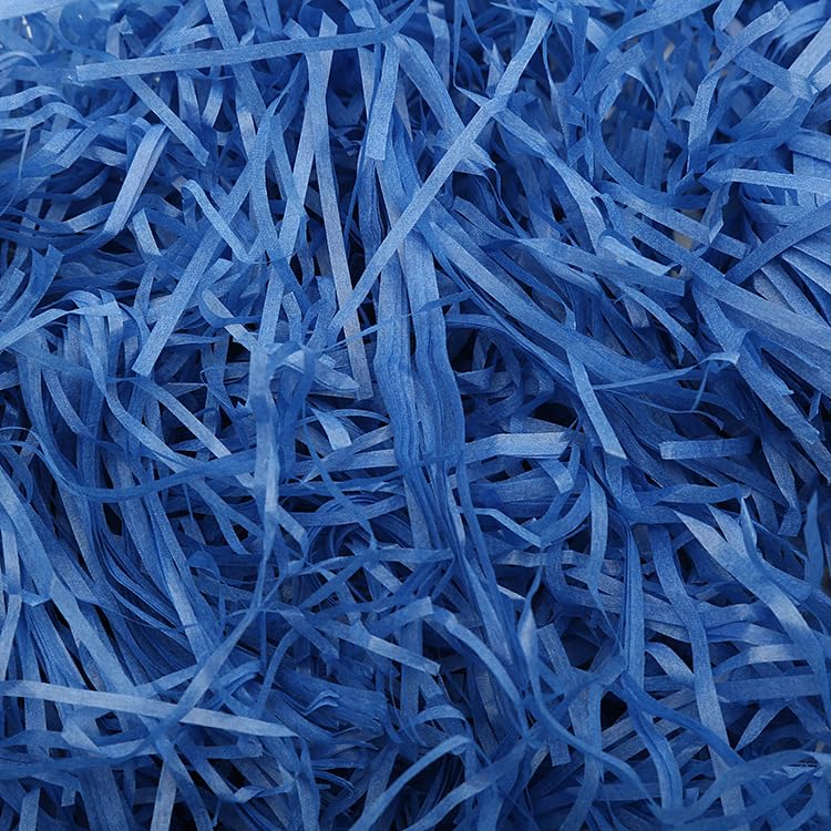 Papier déchiqueté pour boîtes-cadeaux, Papier de soie pailleté déchiqueté, froissé, léger, multicolore, 160-500 g(Deep Blue,500g)