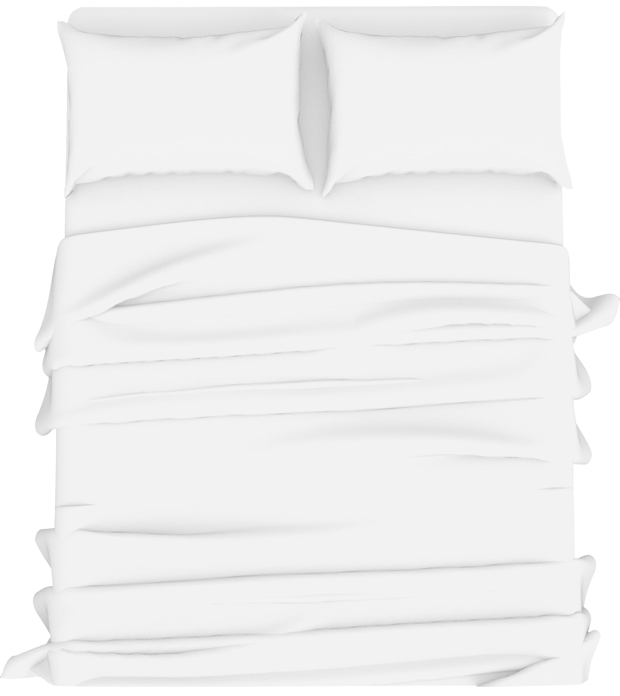 KOHSAR White Single Sheet Set (Fitted Sheet + Flat Sheet + Pillow Case) - Easy Care Single Bed Sheets Set - White Bed Sheets Single Bedding Set - Poly Cotton Single Bed Sheet Set
