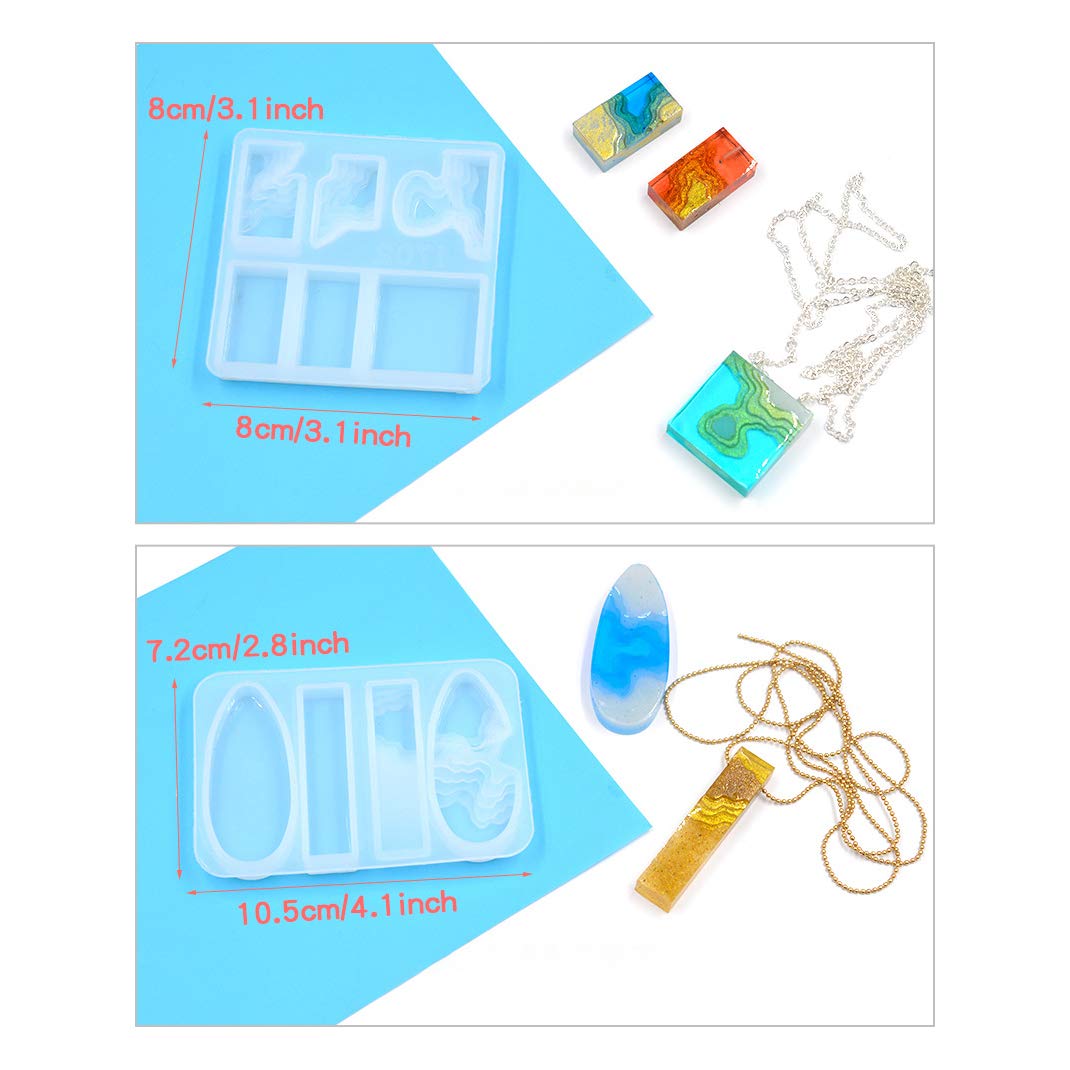 VIPNAJI Stampi Silicone Resina Epossidica, 79 Pcs Trasparente Kit di