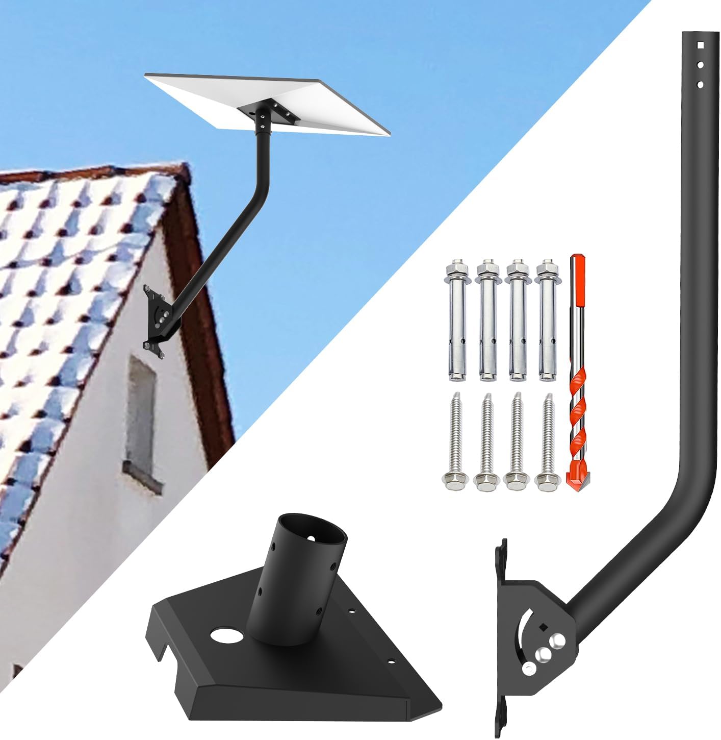 starlink gen 3 mount, adjustable starlink mounting kit compatible with v3 starlink standard dish, starlink long wall mount for starlink internet kit satellite ?include starlink gen 3 pipe adapter?