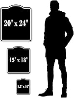 Vista 3 de Letrero compuesto de aluminio negro con flecha trasera de estacionamiento adicional, 8.5 x 10 pulgadas