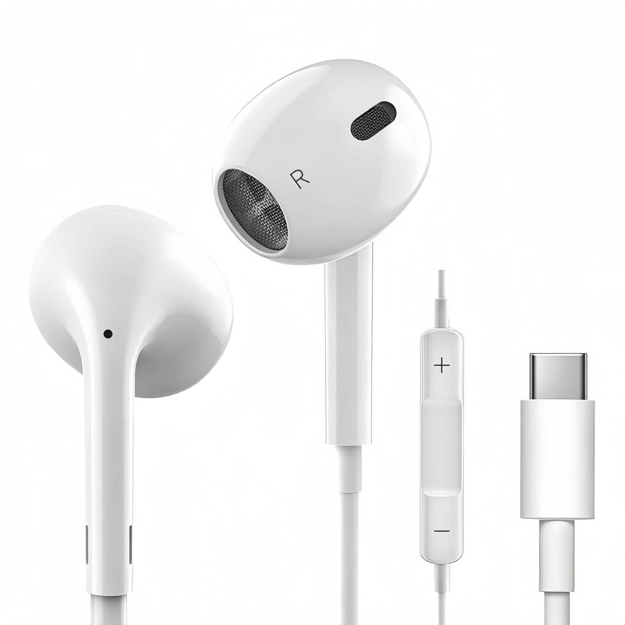 タイプc イヤホン TYPE-Cイヤホン 有線 【iphone17,16対応】 USB-Cイヤホン有線 TYPE-Cジャック HIFI音質 音量調整 重低音 高密着遮音設計 マイク付き 通話可能 ハイレゾ クリア通話 音量調節 ステレオイヤフォン ヘッドホン