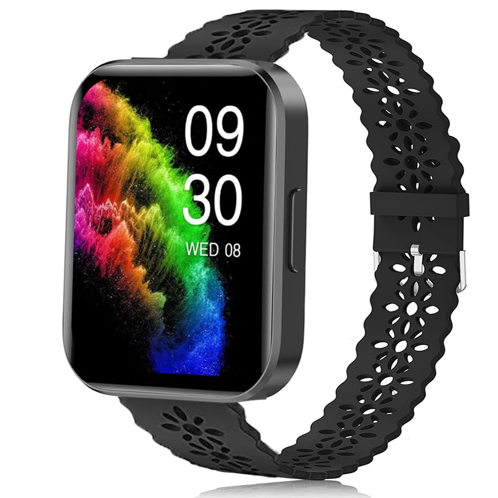 Lamshaw Compatible for RUIMEN Smart Watches Bands, 22mm Quick Release Silicone Lace Replacement Straps Compatible for RUIMEN D1 1.85" Smart Watches