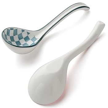 Amazon.co.jp: 磁器スープスプーン アジアンスープスプーン 4本