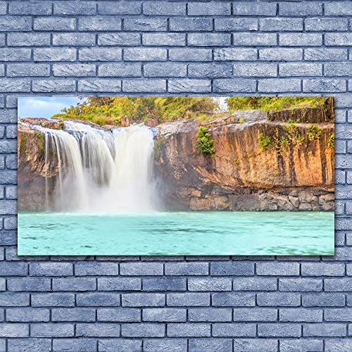 Plastique imprimés tableau mural cascade lac grand format décoration design
