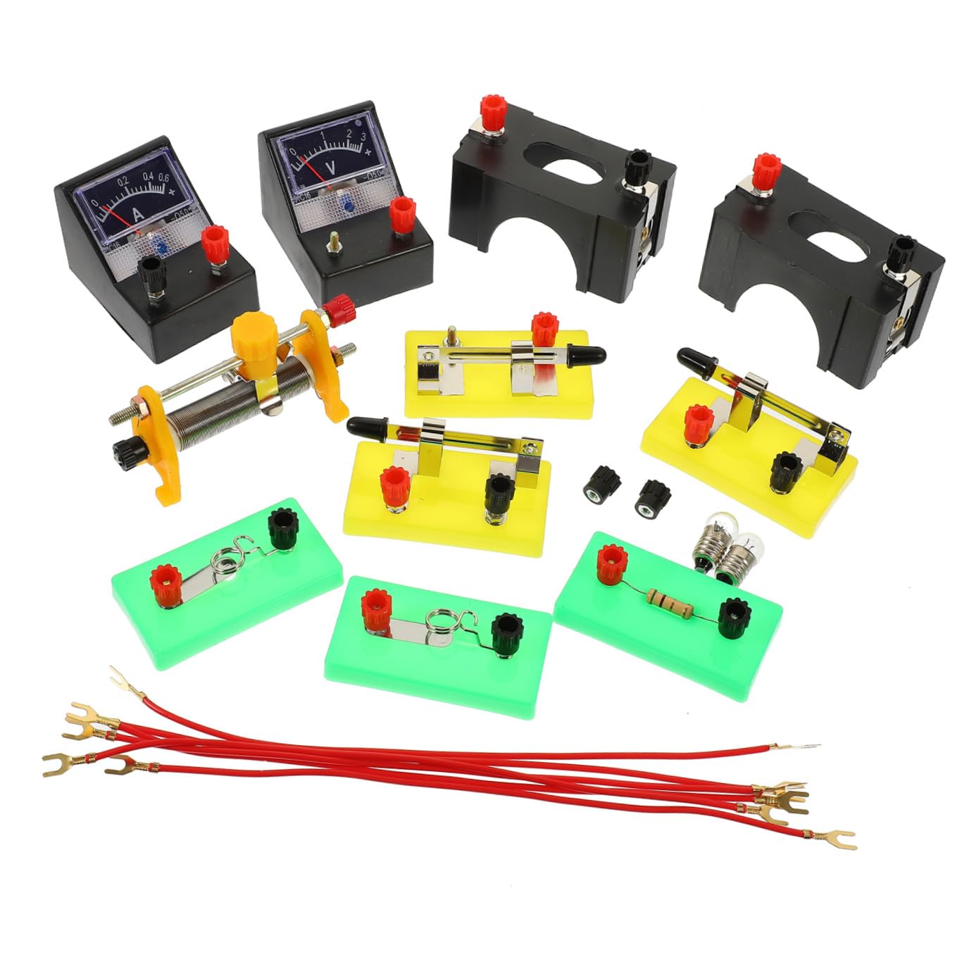Abaodam Kit Expérimental d'Électricité Portable en PVC pour Étudiants Juniors, Outil Pédagogique de Physique pour Apprendre Les Bases de L'Électricité