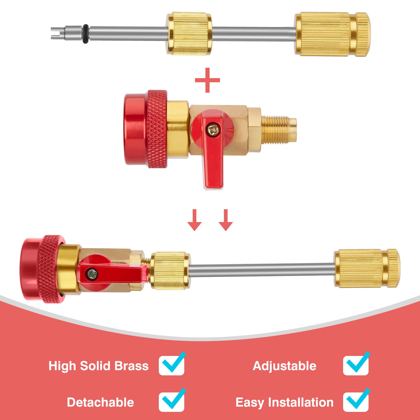 R134A Valve Core Quick Remover Installer, High Low