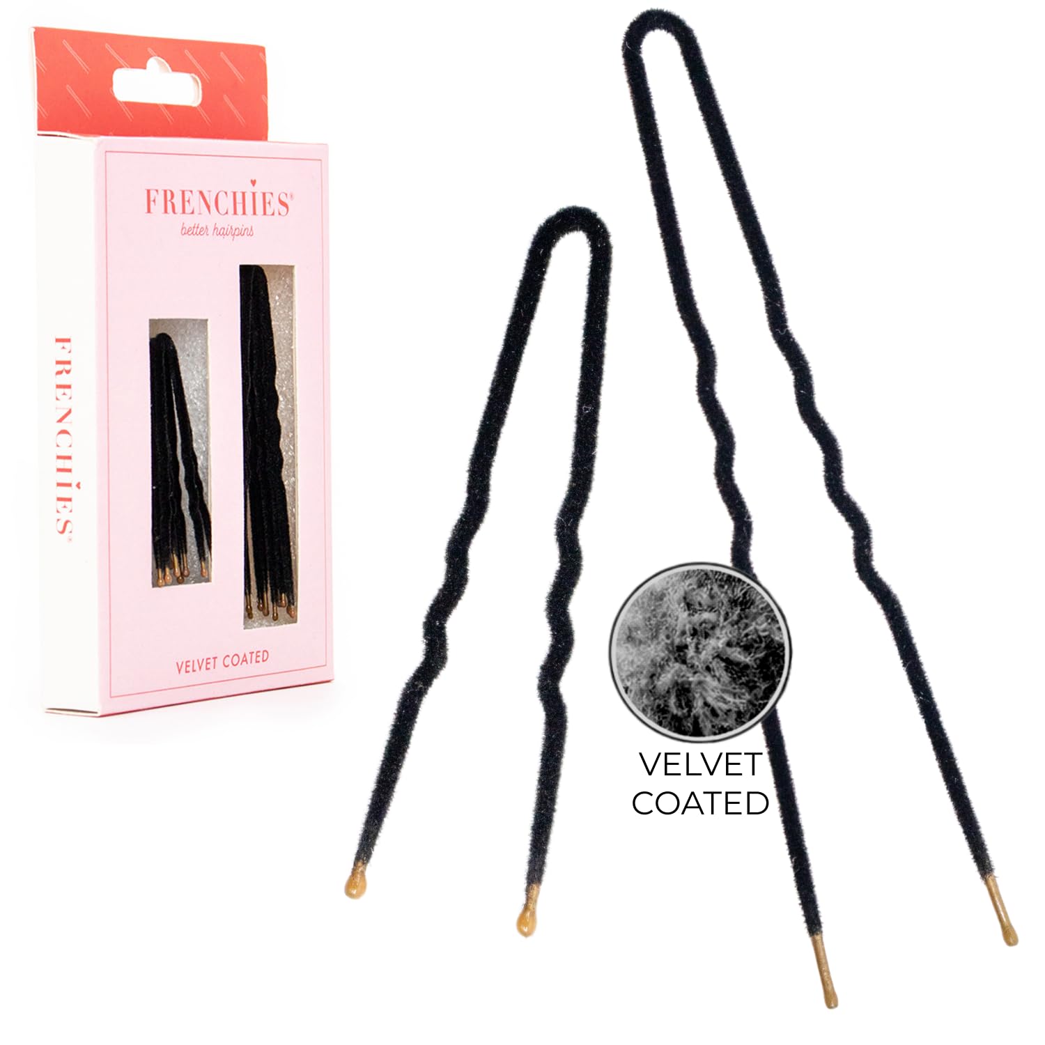 Amazon.com : Frenchies Velvet Coated French Hair Pin, Non Slip