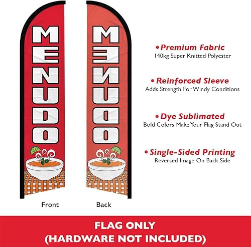 Miniatura 2 de Menudo - Bandera publicitaria sin viento, perfecta para restaurantes, camiones de comida, patios de comida, tiendas, eventos
