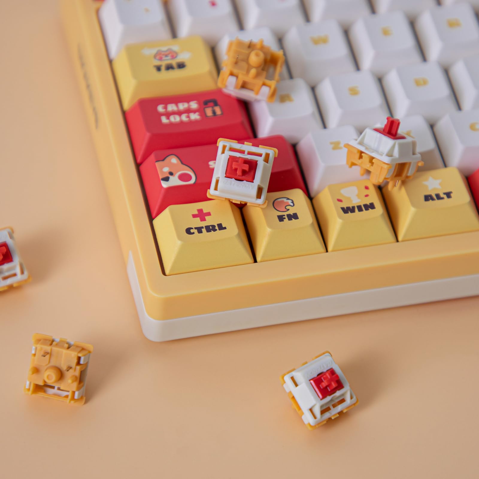 GATERON Interruptores de teclado mini i, LED RGB táctil de 5 pines de 22 mm, resorte de doble etapa de fábrica, interruptores de llave prelubricados de 50 gf para teclado mecánico MX personalizado (35