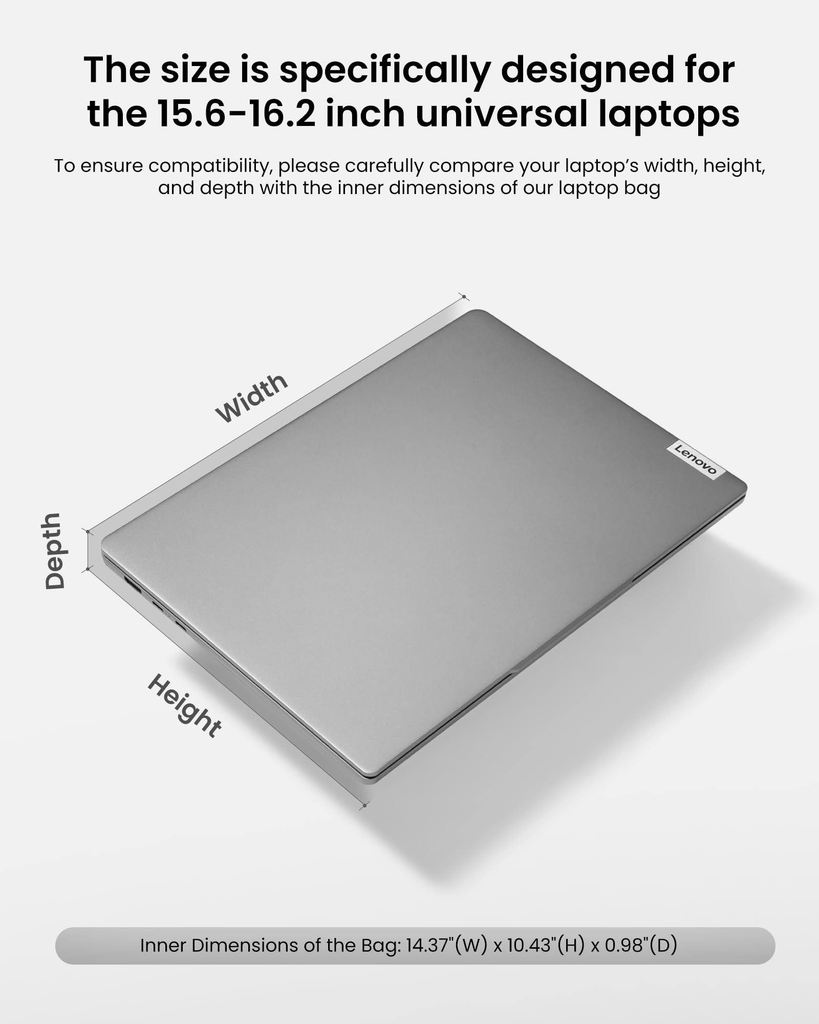 tomtoc 15.6 Inch Laptop Sleeve, Military-grade Protection Laptop Case for 15.6'' Acer Aspire 5, Lenovo IdeaPad L3/Legion 9i 16'', ASUS Chromebook/VivoBook, Water-resistant