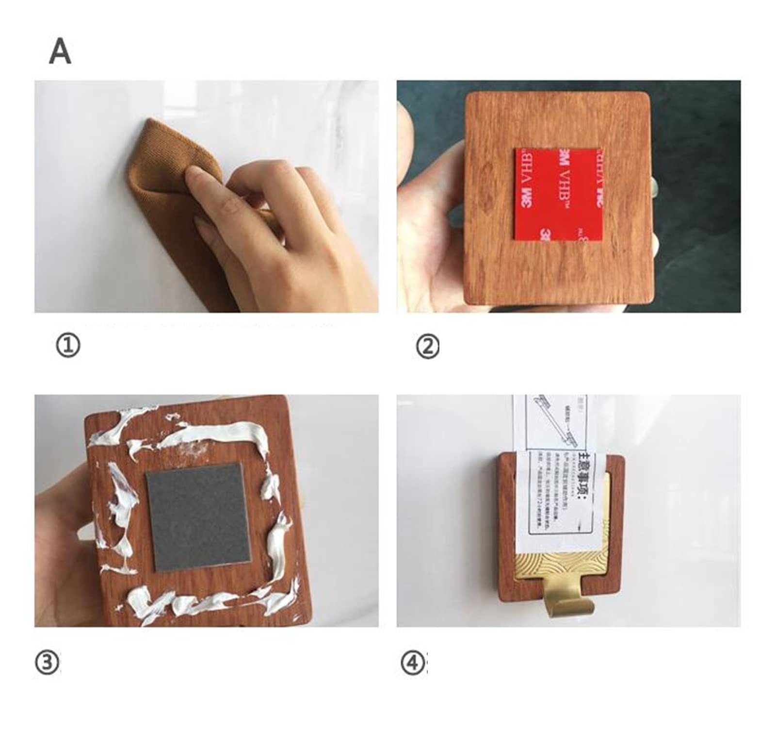 Attaccapanni Parete Ganci Appendiabiti In Ottone, Decorativi In Legno In Stile Cinese Gancio Singolo Per Ingresso Bagno Camera Da Letto Armadio Cucina Ingresso Soggiorno(A)