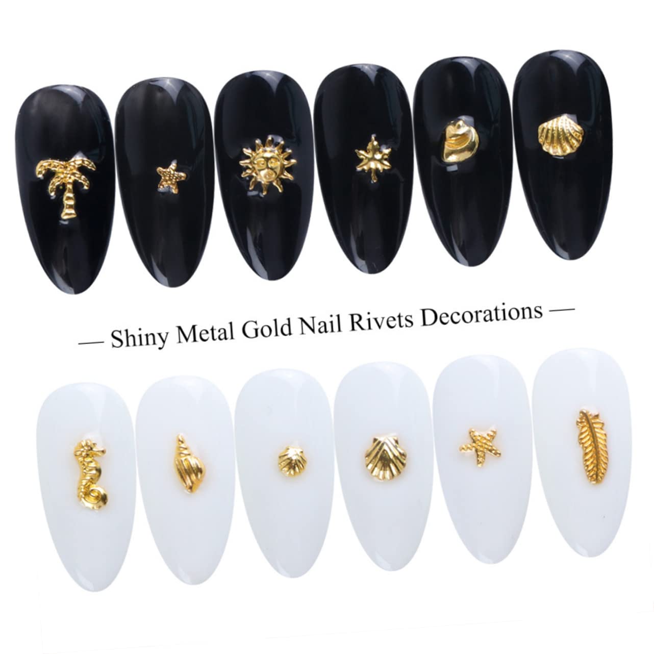 Metal Nail Rivets Decorations for Nail Art Elegant Charms for Manicure Unique Shapes