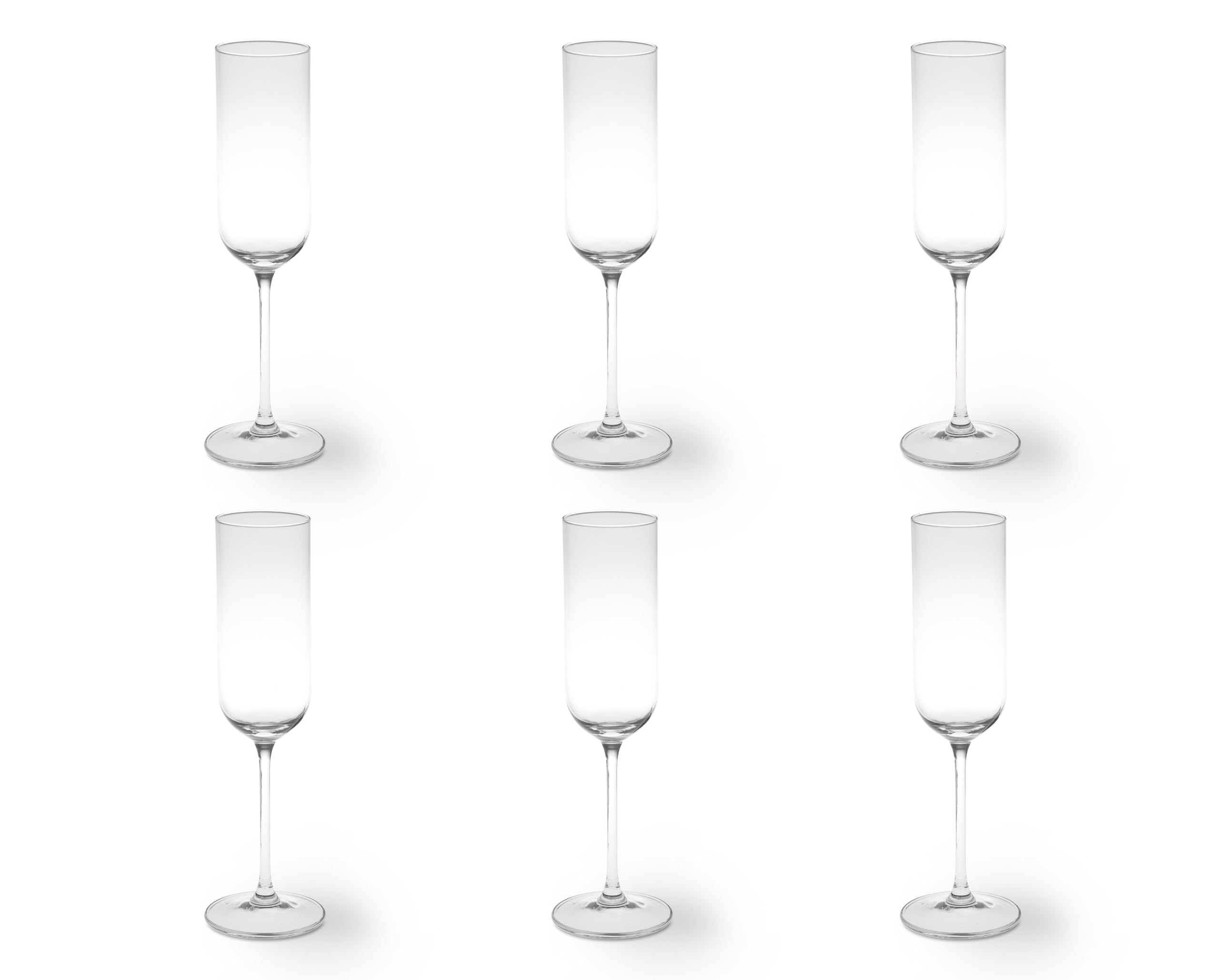 Excelsa Nordic Set of 6 Clear Glass Jars, Capacity 210 ml