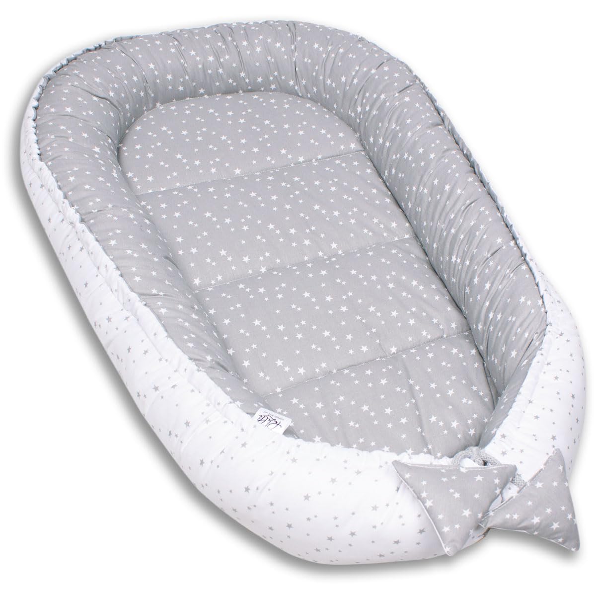 PaLulli Nido da viaggio a 2 lati, per lettino da bambino, in 100% cotone, certificato Oeko-Tex (Galaxy)