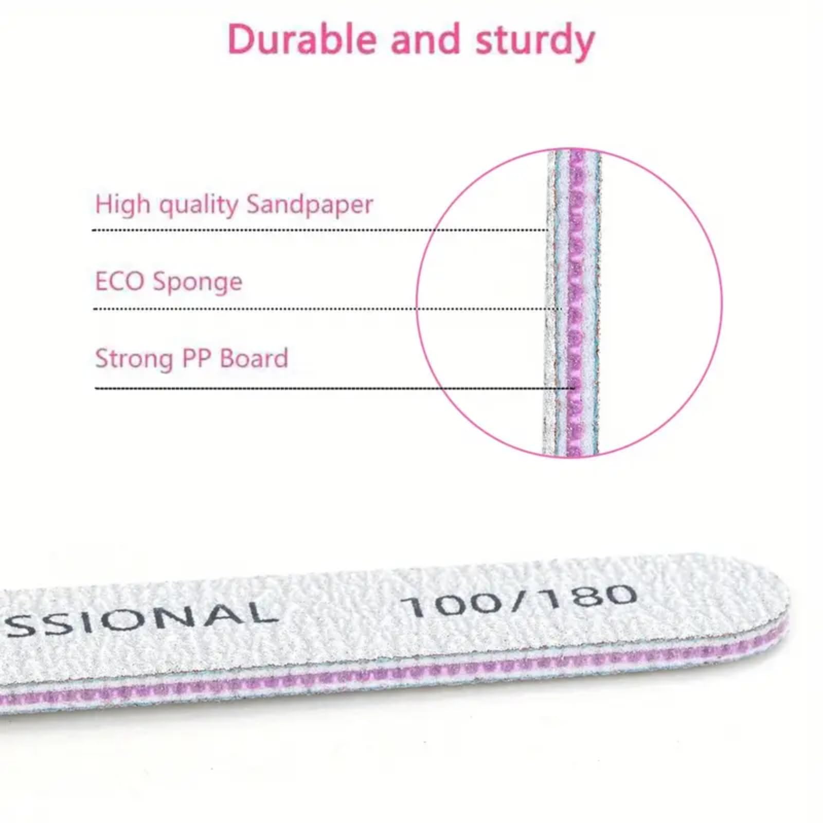 10 PCS Nail File and Buffer Set - Professional 7-Sided Manicure Tools Kit with 100 180 Grit Portable — view 2