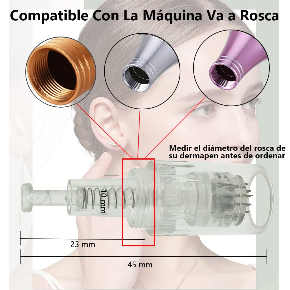20 micro aghi per Dermapen, aghi di ricambio per cartuccia con attacco a vite regolare, per auto Derma Electric a 36 pin, con attacco a vite