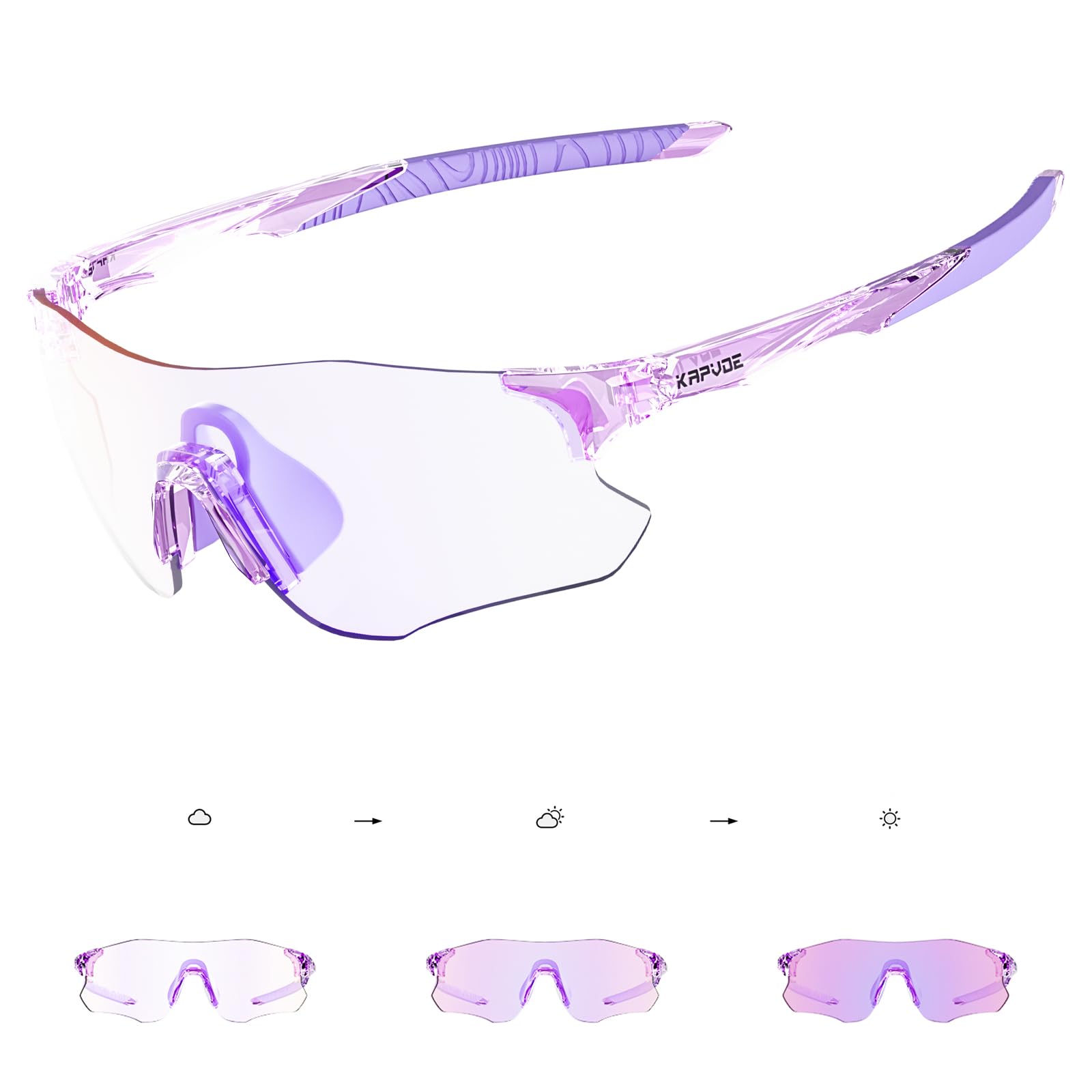 KAPVOE Gafas Ciclismo Fotocromaticas Hombre MTB Bicicleta Gafas de Sol Deportivas Mujer Béisbol BTT Running Golf Montaña Triatlón Pesca Conducir Futbol