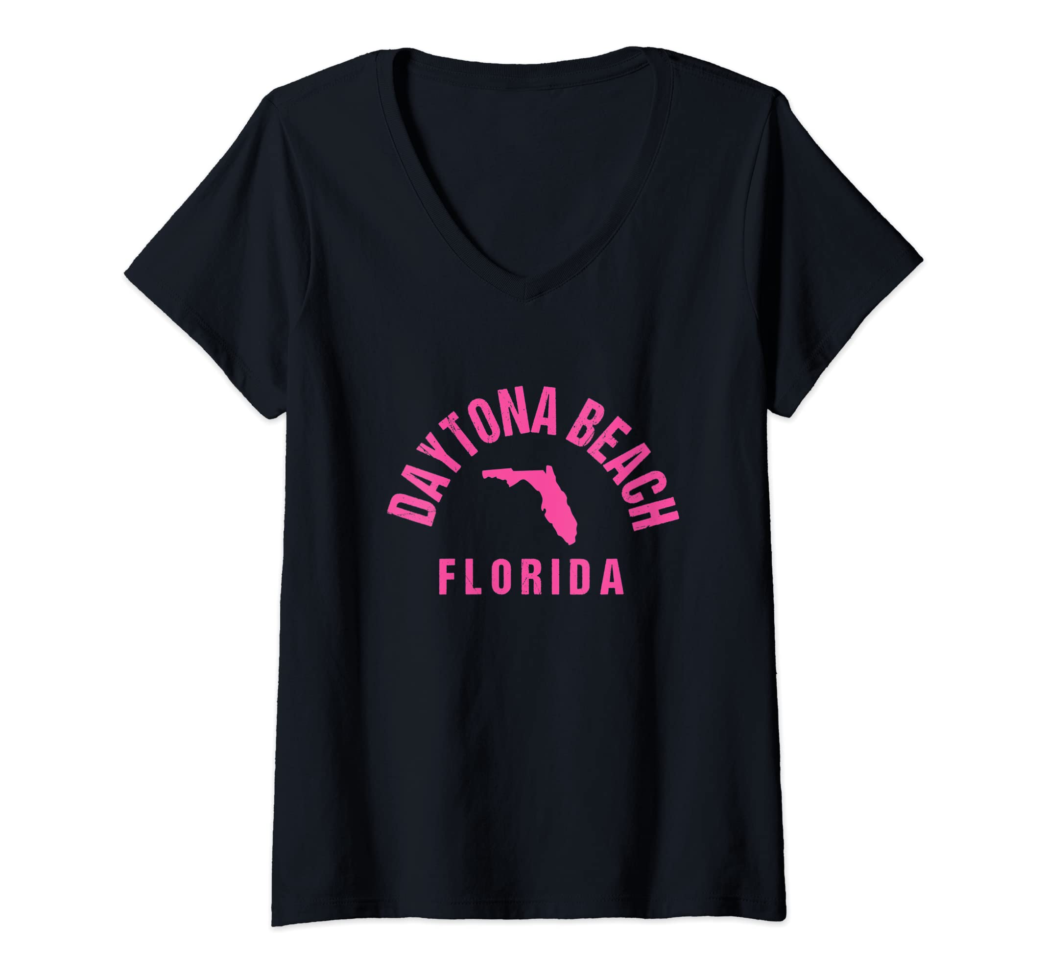 Womens Pink Daytona Beach FL Summertime Gear Daytona Beach Fl Daily V-Neck T-Shirt