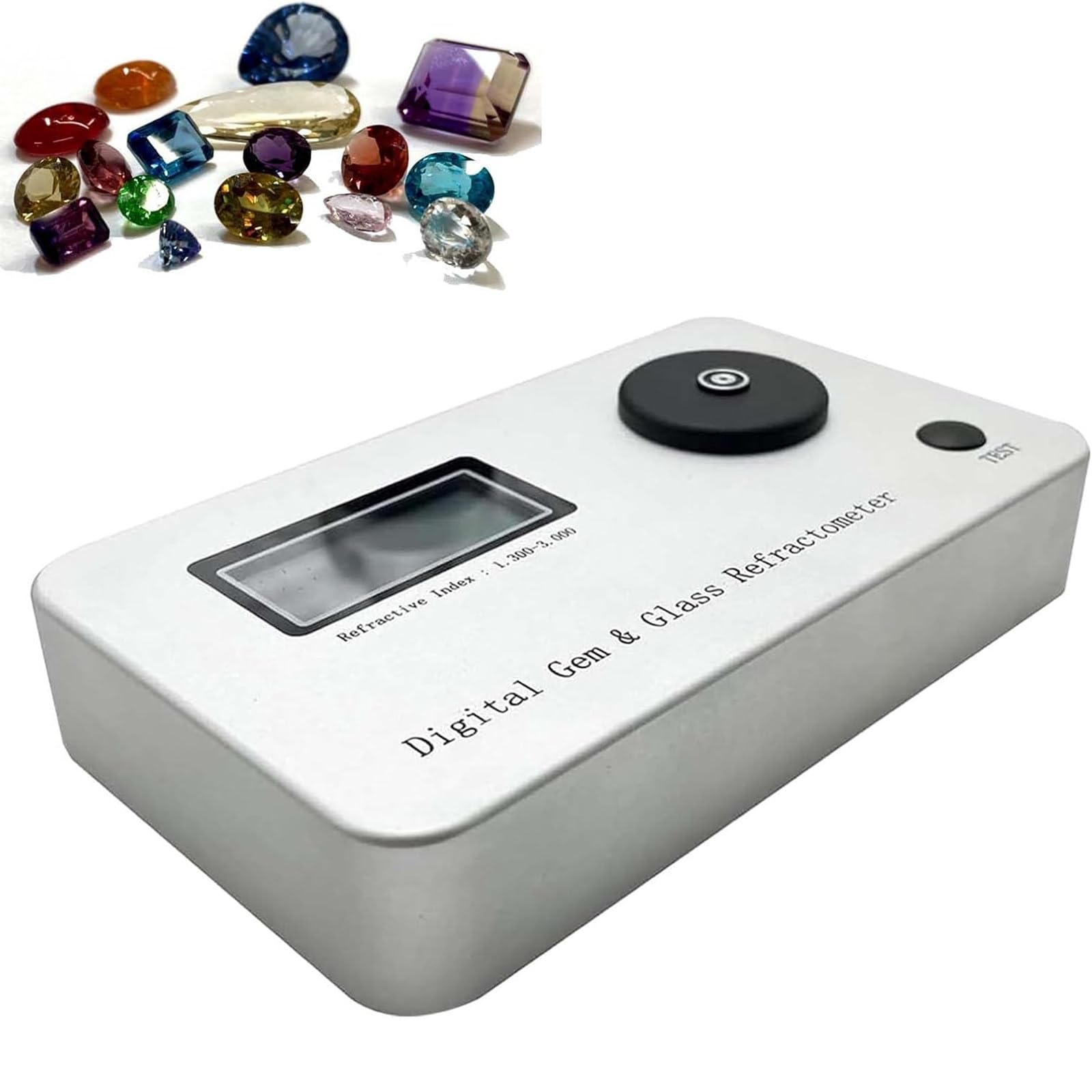 Réfractomètre numérique portable pour bijoux, précision ± 0,005, identificateur de pierres précieuses avec bloc d'étalonnage, outil essentiel pour l'identification des pierres précieuses et les tests