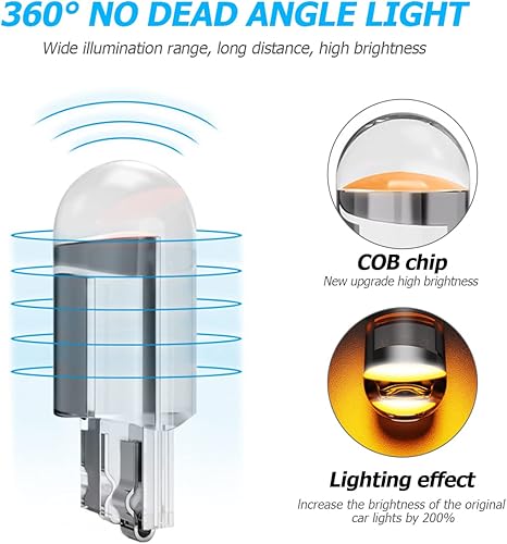 Miniatura 3 de Paquete de 30 bombillas LED de 194 de 6000 K blanco 168 2825 W5W T10 de cuña COB luces de placa de matrícula 036W 12V sin errores para automóviles