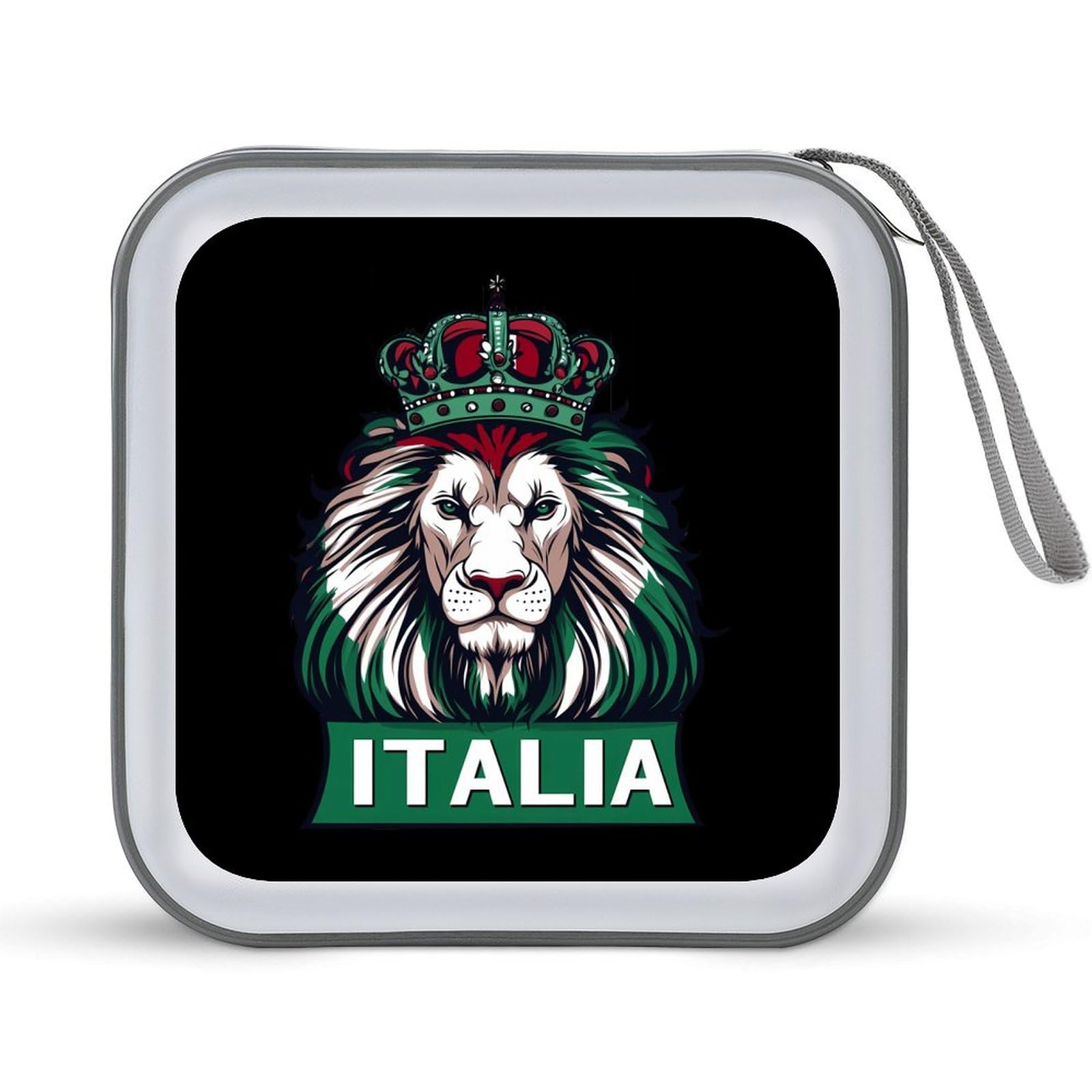 Lion Italy Italian Flag CD Case Portable DVD Holder Storage Organizer for Home Travel